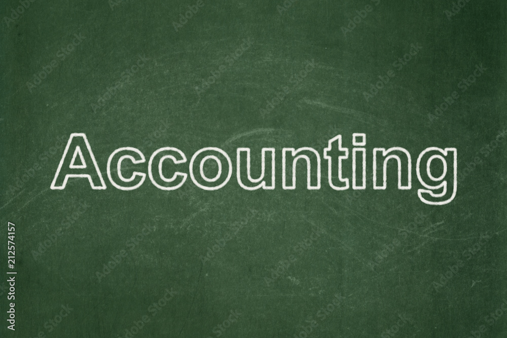 Obraz premium Banking concept: text Accounting on Green chalkboard background