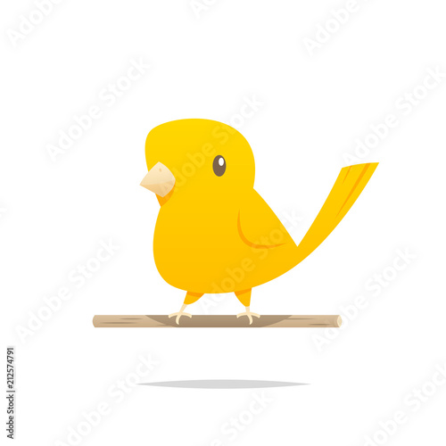 Cartoon canary bird vector isolated