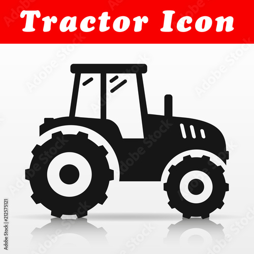 black tractor vector icon design