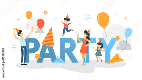 Happy family have a party