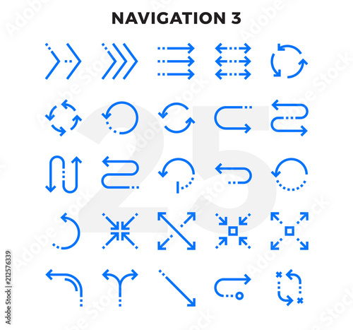 Dashed Outline Icons Pack for UI. Pixel perfect thin line vector icon set for web design and website application.