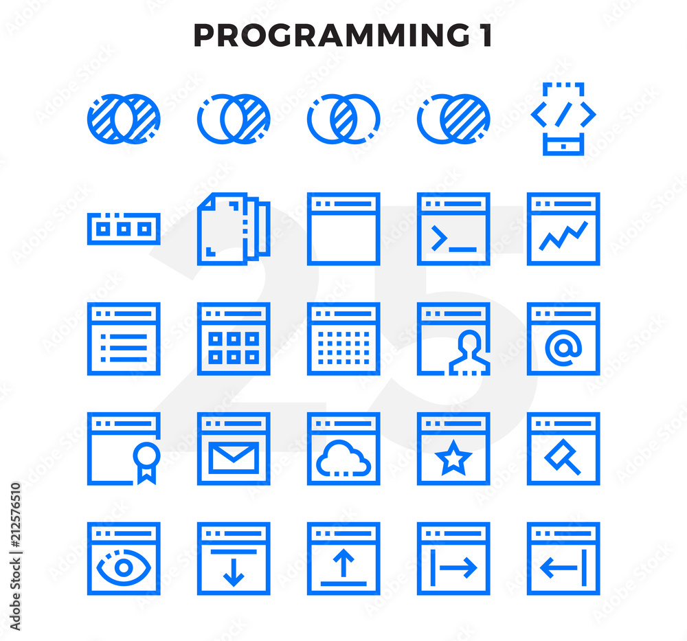 Photography Dashed Outline Icons Pack for UI