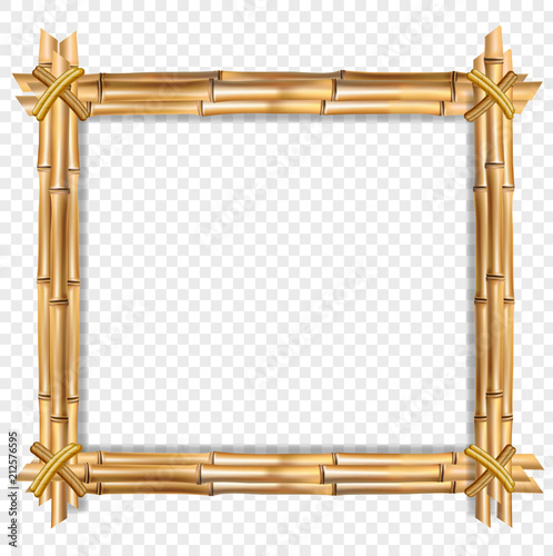 Rectangle brown bamboo border frame with copy space