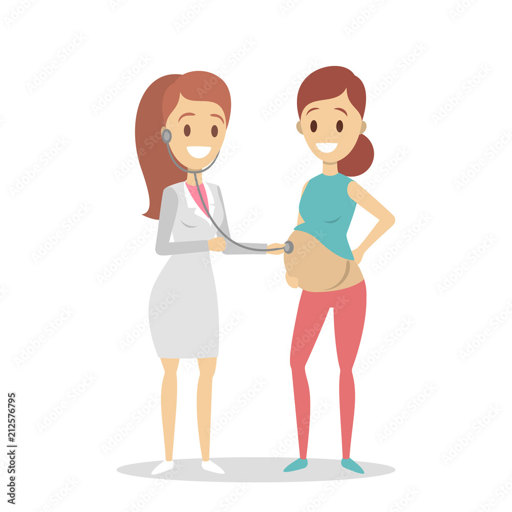 Pregnant woman with doctor Pregnant woman with doctor