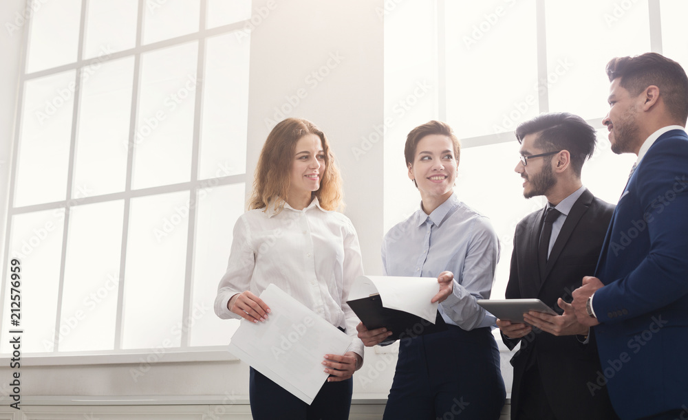 Corporate meeting in office, business people Corporate meeting in office, business people