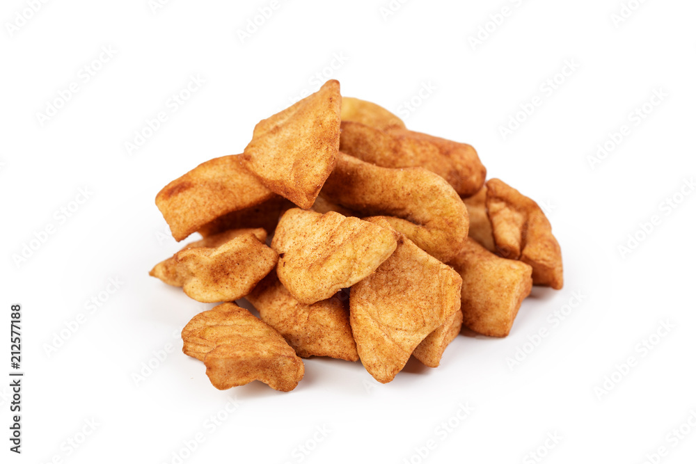 Dried apple slices isolated on white background Dried apple slices isolated on white background