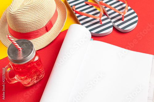Writing Diary Summer Beach Vacation Concept