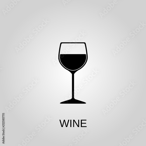 Wine icon. Wine symbol. Flat design. Stock - Vector illustration