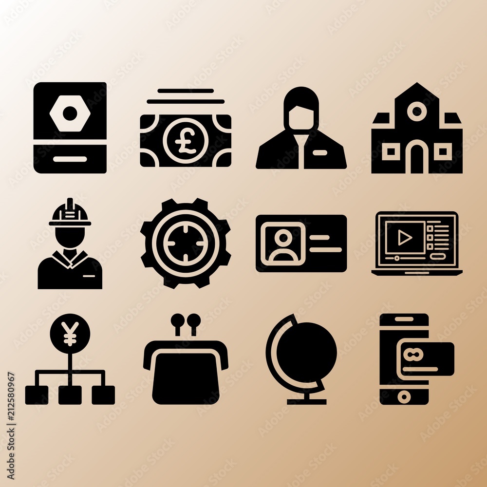 Book, target and globe related premium icon set Book, target and globe related premium icon set