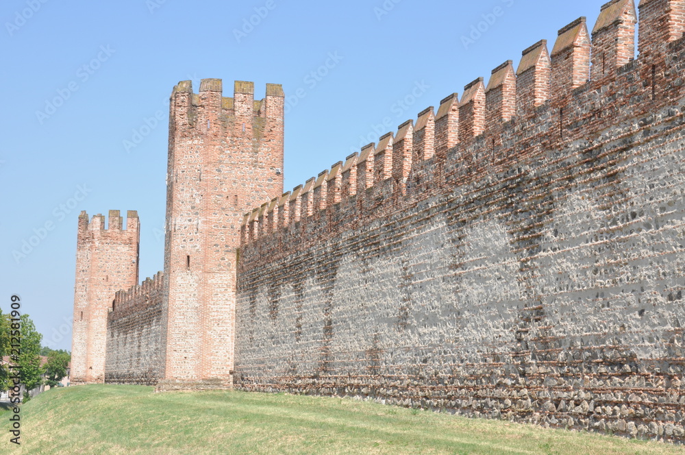 Medieval walls of Montagnana Padua in Italy