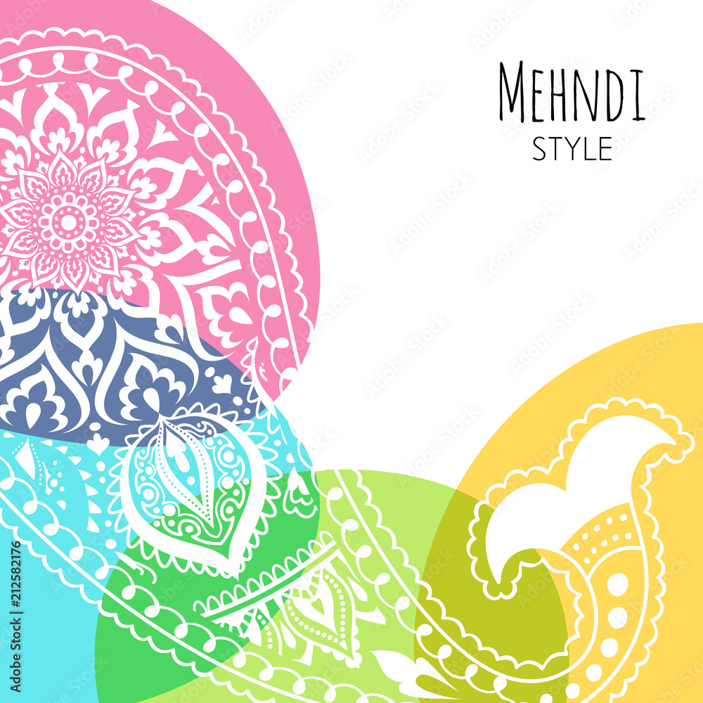 Colorful paisley vector background.
