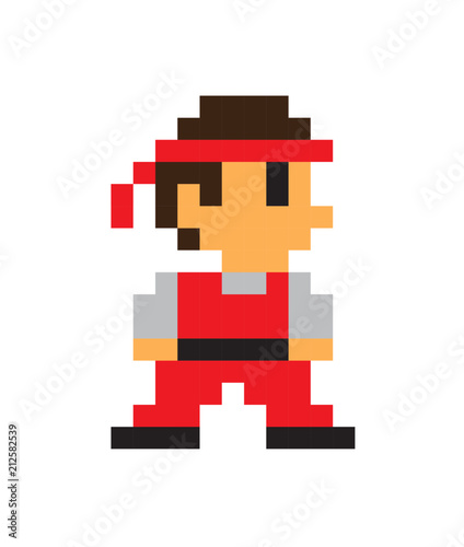 Game Character, Man Icon, Color Pixel Illustration