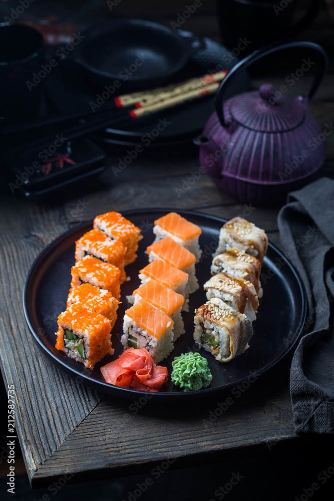 Various kinds of sushi Various kinds of sushi