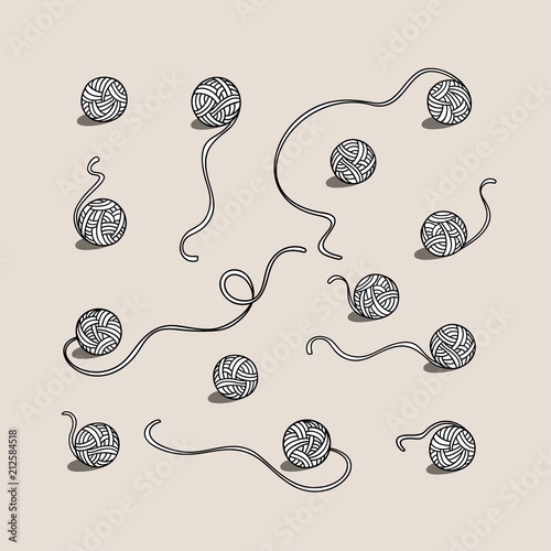 Balls of wool set