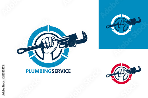Plumbing Service Logo Template Design Vector, Emblem, Design Concept, Creative Symbol, Icon