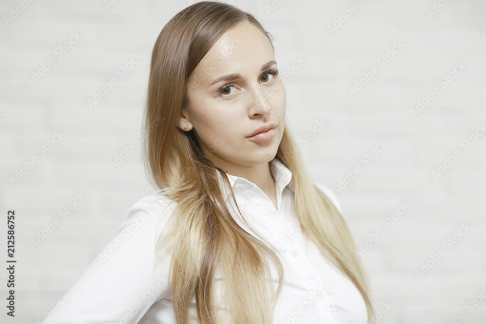 Portrait of a pensive young adult beautiful girl Portrait of a pensive young adult beautiful girl