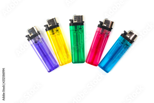 Lighters, colorful isolated on the white background