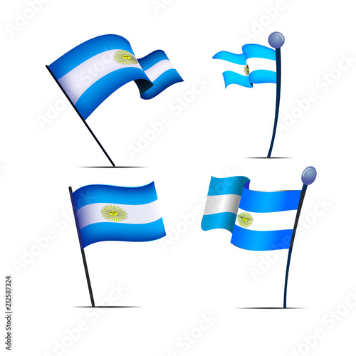 Independence Day of Argentina, a set of flags, illustration