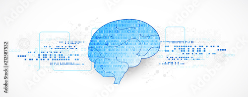 Abstract digital brain,technology concept. Vector