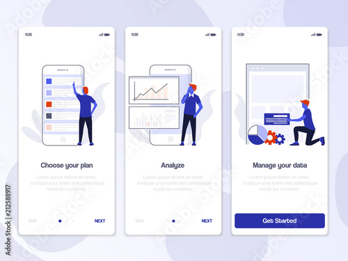 Flat Design Oneboarding Concepts