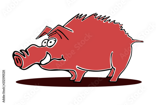 Hog character. Color illustration