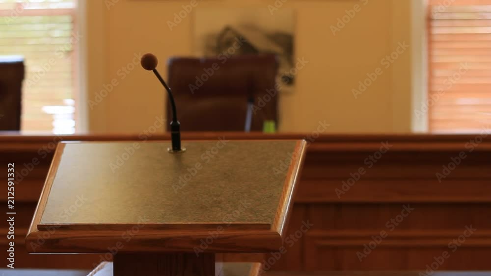 Podium where on can address a panel of people or a judge, or city council. Podium where on can address a panel of people or a judge, or city council.