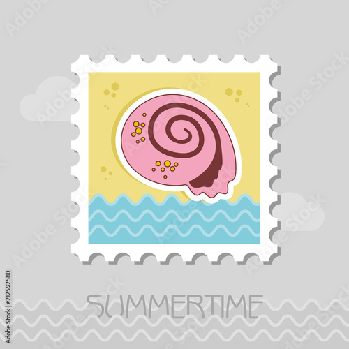 Seashell flat stamp