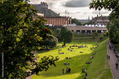 People enjoying parkland Edinburgh