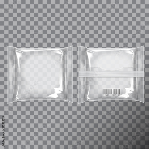 Square transparent package set for cheese, food, snacks