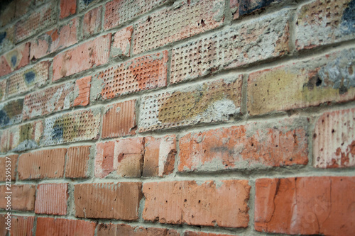 Destroyed brick wall