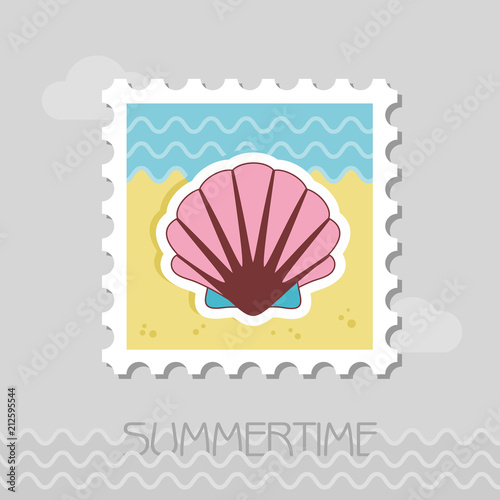 Seashell flat stamp