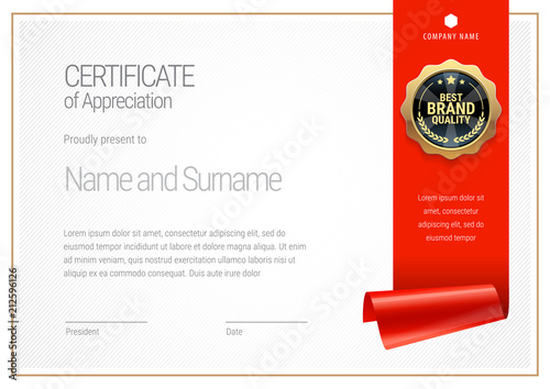 Certificate template. Diploma of modern design or gift certificate.