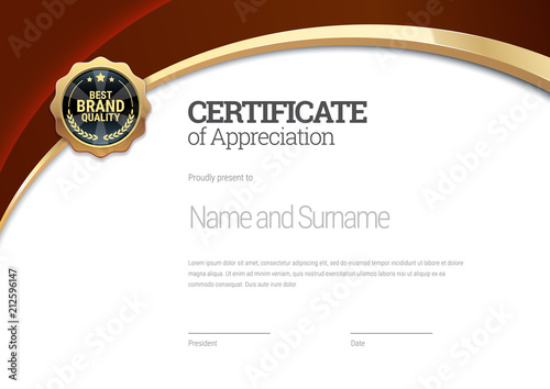 Certificate template. Diploma of modern design or gift certificate.