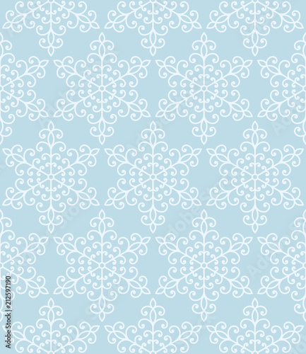 Blue seamless pattern with snowflakes. Vector illustration