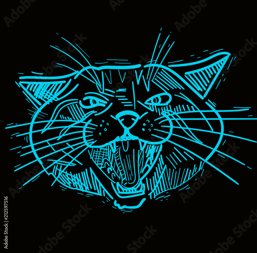 Artistic cat figure drawing