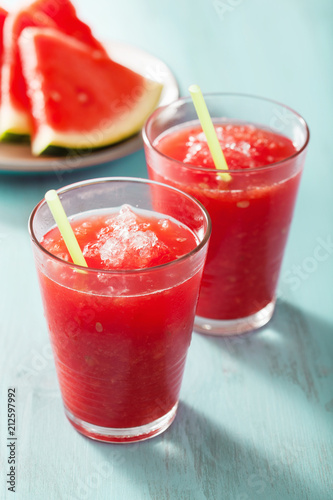 watermelon summer refreshing drink in glasses