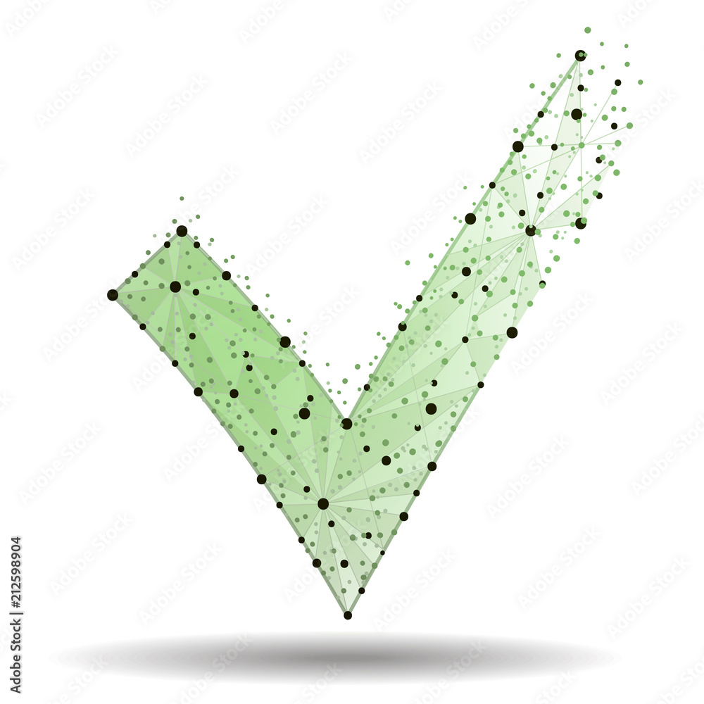 Green check mark icon. Tick symbol in green color Green check mark icon. Tick symbol in green color