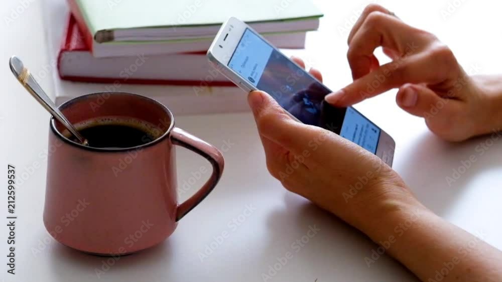 woman browsing instagram
