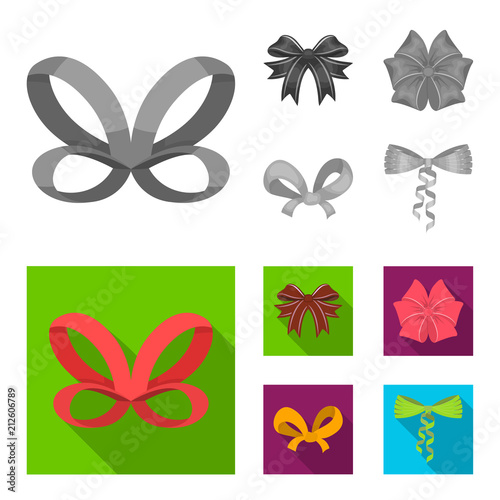 Multicolored bows cartoon,black,flat,outline icons in set collection for design.Bow for decoration vector symbol stock web illustration.