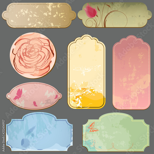 Vintage paper labels and tags