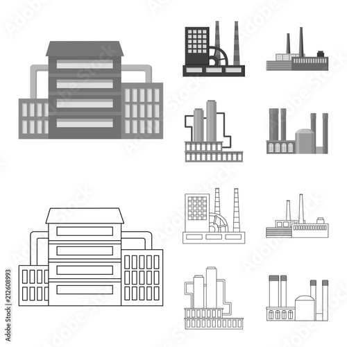 Industry, production.Factory set collection icons in outline,monochrome style vector symbol stock illustration web.