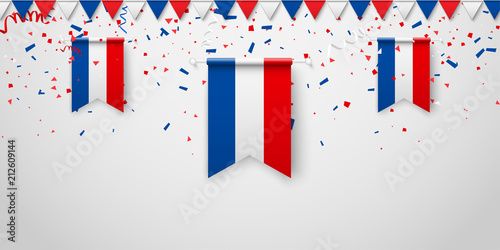 White background with french national flags.