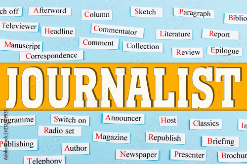 Journalist. mass media and education concept