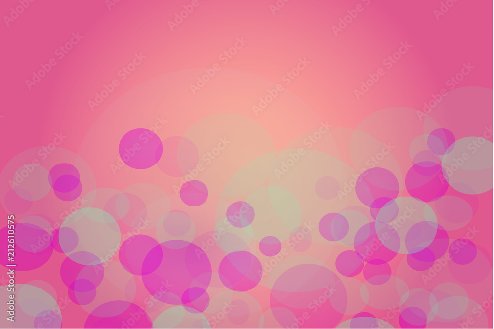 Beautiful warm background, pink gradient with bubbles