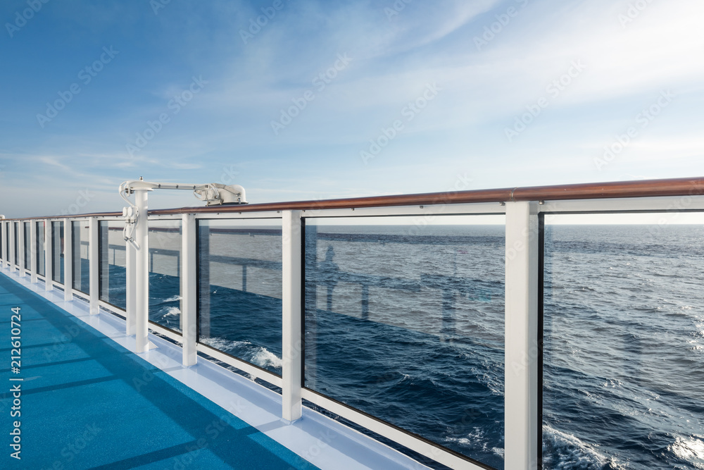 open deck corridor of a cruise ship