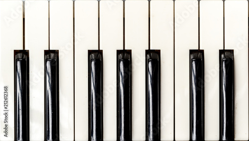 Close up piano keyboard