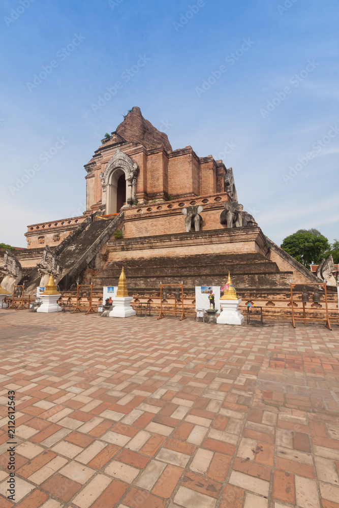 Wat Chedi Luang Temple at Chiang mai, Thailand
