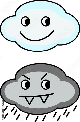 Icon set - cloud good and bad - Vector