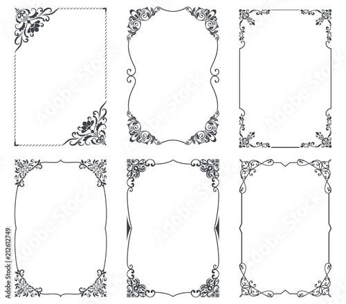Floral vintage frames for cards design