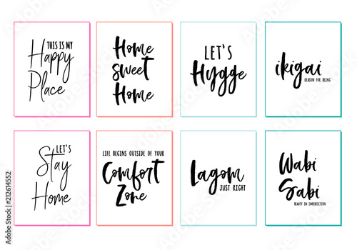 Home wall art prints, vector set